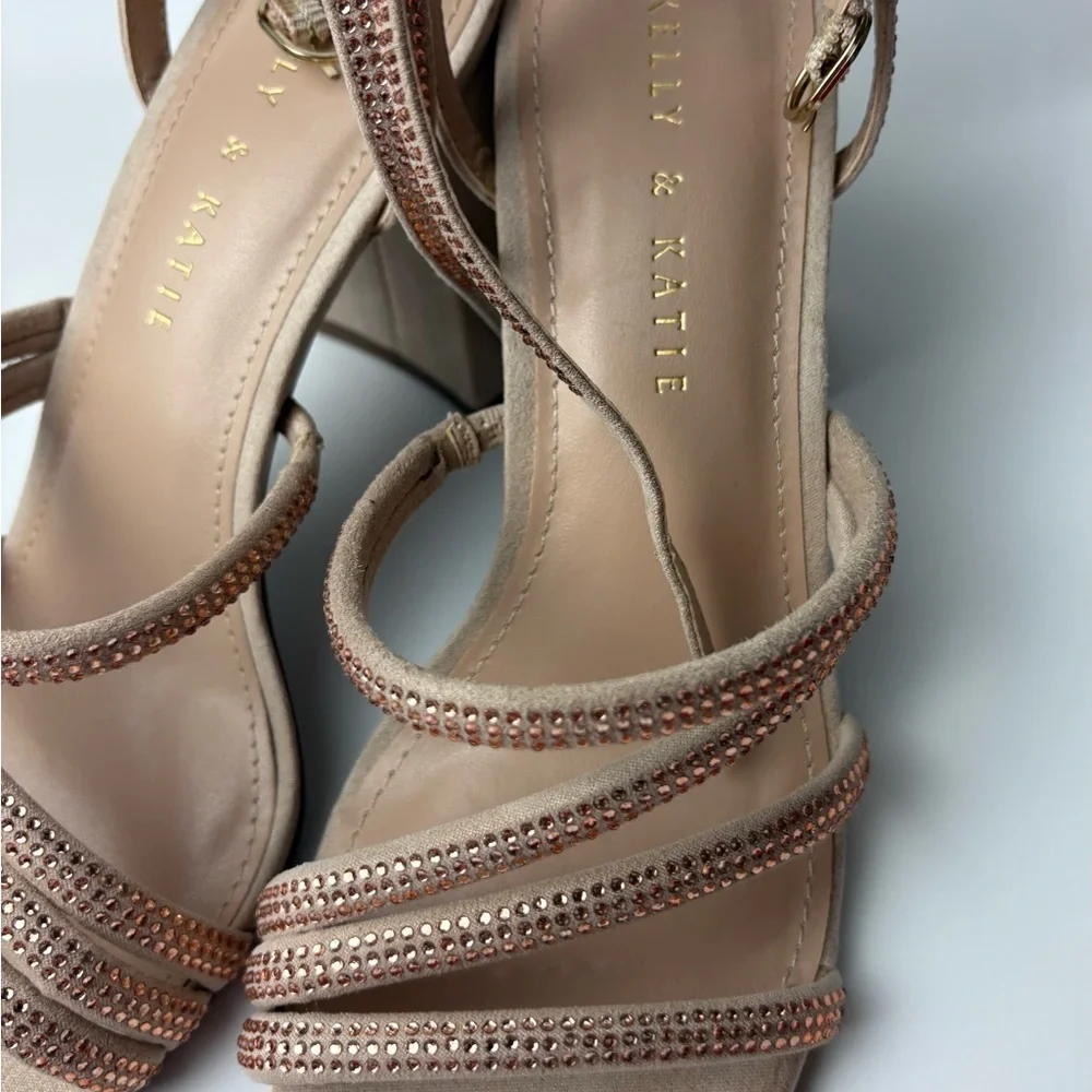 Kelly & Katie blush/nude rhinestone heels 7.5